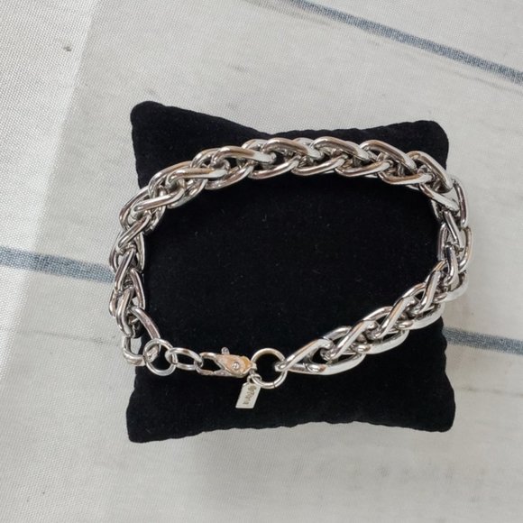 Vintage Monet Silver Double Curve Link Bracelet